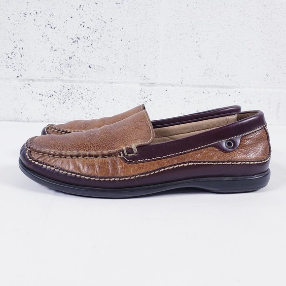 Johnston & Murphy Men's Brown Leather Casual Slip On Loafer Shoes  Size 8.5 - Picture 3 of 10